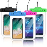 📱 nylsem 4pack waterproof phone pouch - universal double insurance waterproof case compatible with iphone x/8p/8/7p/7/6p/6/samsung galaxy s7/s8 and more (up to 6.3 inches) logo