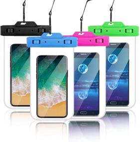 img 4 attached to 📱 Nylsem 4Pack Waterproof Phone Pouch - Universal Double Insurance Waterproof Case Compatible with iPhone X/8P/8/7P/7/6P/6/Samsung Galaxy S7/S8 and More (Up to 6.3 Inches)