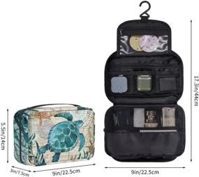 img 3 attached to 🐢 Hanging Sea Turtle Toiletry Bag: Women's Travel Makeup Organizer for Toiletries, Cosmetics, and Brushes