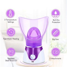 img 3 attached to Nano Ionic Facial Steamer for Men and Women - Hot Mist Face Steamer for Home Sauna SPA, Moisturizing Cleansing Pores with Blackhead Remover Kit and Face Humidifier Atomizer