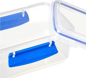 img 2 attached to Sistema KLIP IT Rectangular Collection Food Storage Container, 33.8 oz./1.0 L, Clear/Blue - Set of 3