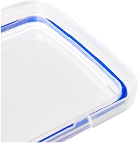 img 1 attached to Sistema KLIP IT Rectangular Collection Food Storage Container, 33.8 oz./1.0 L, Clear/Blue - Set of 3