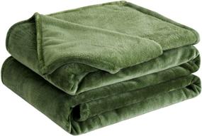 img 2 attached to 🍃 Ponvunory Flannel Fleece Plush Blanket Full/Queen Size - Forest Green, 90"x90" - Super Soft & Cozy Lightweight Microfiber Blanket for Chair, Sofa, Couch, Bed, Camping, Travel