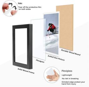 img 3 attached to Premium Solid Wood Picture Frame Set- 10 Pack for Wall Mounting or Tabletop Display- Collage Photo Frames with Clear Front- Includes 4x6, 5x7, and 8x10 Inches- Black Finish