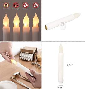 img 1 attached to 🕯️ Set of 12 LED Flameless Taper Candles by Houdlee - Warm White Flickering Lights, Battery Operated Window Candles, Mini Electric Tapered Candles for Halloween, Christmas, Party, Wedding Decorations