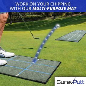 img 1 attached to ⛳ SurePutt Golf Putting Mat Indoor: Premium 10ft x 1.7ft Practice Green with Alignment Mirror and Ball Liner