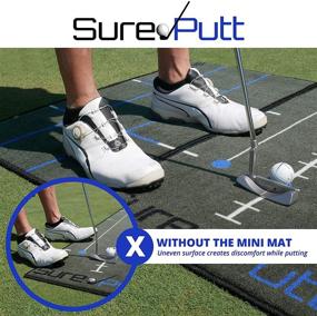 img 2 attached to ⛳ SurePutt Golf Putting Mat Indoor: Premium 10ft x 1.7ft Practice Green with Alignment Mirror and Ball Liner