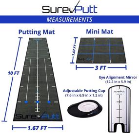 img 3 attached to ⛳ SurePutt Golf Putting Mat Indoor: Premium 10ft x 1.7ft Practice Green with Alignment Mirror and Ball Liner