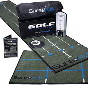 img 4 attached to ⛳ SurePutt Golf Putting Mat Indoor: Premium 10ft x 1.7ft Practice Green with Alignment Mirror and Ball Liner