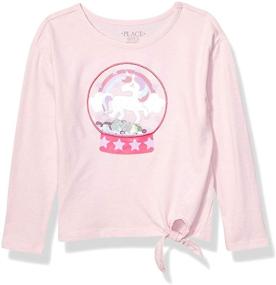 img 2 attached to 👚 Vibrant and Stylish Children's Place Graphic Empire Purple Girls' Tops, Tees & Blouses