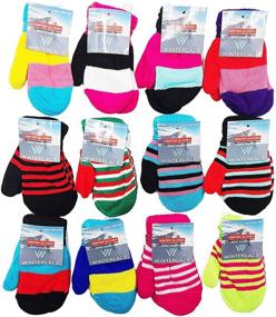 img 2 attached to 🧤 Fun and Colorful 12 Pairs Kids Winter Gloves - Bulk Pack for Boys & Girls