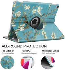 img 1 attached to 🌸 NEWQIANG iPad Air 1st Case Cover- 360 Degree Rotating Stand, Auto Sleep Wake- Compatible with Model A1474 A1475 A1476 MD785LL/A MD876LL/A (Pear Flower)- Enhanced SEO