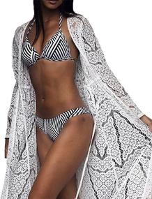 img 4 attached to 3UMeter Swimsuit Through Cardigans Coverups Women's Clothing