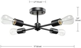 img 2 attached to 💡 Globe Electric 66008 Vane 4-Light Flush Mount Matte Black Ceiling Light