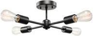 💡 globe electric 66008 vane 4-light flush mount matte black ceiling light logo