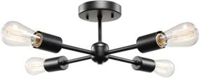 img 4 attached to 💡 Globe Electric 66008 Vane 4-Light Flush Mount Matte Black Ceiling Light