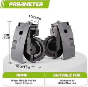 img 3 attached to Interchangeable Wheel Module Pair for iRobot Roomba 500, 600, 700, 🔄 800, and 900 Series - Compatible with 880, 980, 960, 860, and 864.