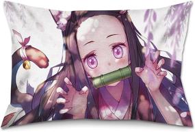 img 4 attached to 🔥 FOIUJAM Demon Slayer Comic Anime Pillowcase – Stylish 20x30 inch Cover for Living Room & Bedroom Decor