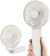 easyacc handheld fan 2021 upgraded - personal cooling fan with 3350mah 🌬️ battery, 17 hours runtime, 4 speeds - strong winds for home outdoor - white logo