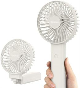 img 4 attached to EasyAcc Handheld Fan 2021 Upgraded - Personal Cooling Fan with 3350mAh 🌬️ Battery, 17 Hours Runtime, 4 Speeds - Strong Winds for Home Outdoor - White