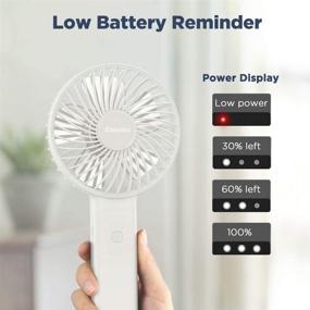 img 2 attached to EasyAcc Handheld Fan 2021 Upgraded - Personal Cooling Fan with 3350mAh 🌬️ Battery, 17 Hours Runtime, 4 Speeds - Strong Winds for Home Outdoor - White