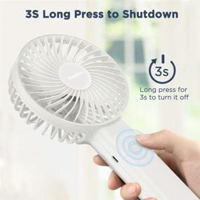 img 1 attached to EasyAcc Handheld Fan 2021 Upgraded - Personal Cooling Fan with 3350mAh 🌬️ Battery, 17 Hours Runtime, 4 Speeds - Strong Winds for Home Outdoor - White
