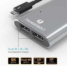 img 3 attached to 🖥️ WAVLINK адаптер USB-C Type C с двумя портами DisplayPort | Поддерживает два монитора Dual 4K@60Hz | Совместим с Thunderbolt 3 | Для Mac и Windows.