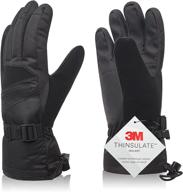 ski gloves for women, youth, and kids - cozy winter warmth, windproof protection - ideal for skiing, snowboarding, motorcycling, shoveling - equipped with pocket & wrist leashes - featuring 3m thinsulate technology logo