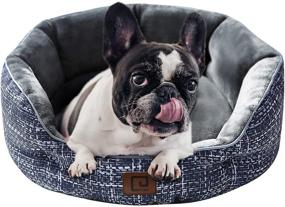 img 4 attached to 🐶 EHEYCIGA 20-Inch Round Flannel Dog Bed: Anti-Slip, Machine Washable & All-Season Comfort for Indoor Small Dogs or Cats