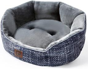 img 1 attached to 🐶 EHEYCIGA 20-Inch Round Flannel Dog Bed: Anti-Slip, Machine Washable & All-Season Comfort for Indoor Small Dogs or Cats