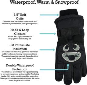 img 2 attached to 🧤 N'Ice Caps Kids Cute Animal Faces Thinsulate Waterproof Gloves for Cold Weather