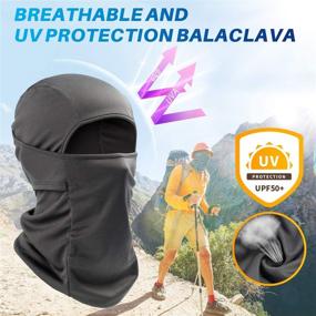 img 3 attached to 🏂 Gray Skiing Face Cover - AstroAI Ski Mask Balaclava Face Mask for Men and Women - UV Protection, Dustproof, Windproof - Ideal for Snowboarding, Cycling, Hiking, and More