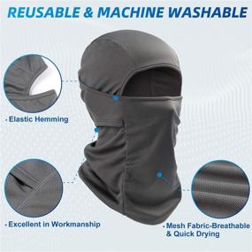 img 2 attached to 🏂 Gray Skiing Face Cover - AstroAI Ski Mask Balaclava Face Mask for Men and Women - UV Protection, Dustproof, Windproof - Ideal for Snowboarding, Cycling, Hiking, and More