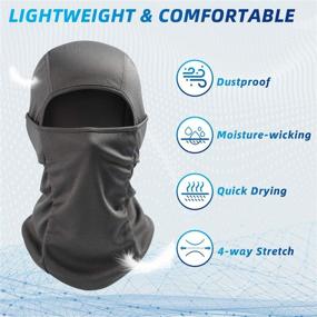 img 1 attached to 🏂 Gray Skiing Face Cover - AstroAI Ski Mask Balaclava Face Mask for Men and Women - UV Protection, Dustproof, Windproof - Ideal for Snowboarding, Cycling, Hiking, and More