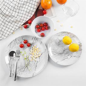 img 1 attached to 🍽️ Lightweight Unbreakable Dishwasher-Safe Melamine Dinnerware