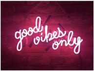 realwell pink good vibes only neon sign: vibrant wall decor for room, bar, shop, and restaurant - perfect gift! (14"x 9") логотип