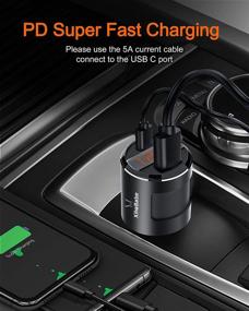 img 2 attached to 🔌 83W USB C Car Charger by XIHABABE - Fast Charger with PD 65W & QC3.0 Dual Ports, LED Display - for MacBook, USB-C Laptop, iPhone 12/Pro Max/11/XR/XS/X/8, Samsung S21/20/10