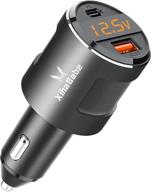 🔌 83w usb c car charger by xihababe - fast charger with pd 65w & qc3.0 dual ports, led display - for macbook, usb-c laptop, iphone 12/pro max/11/xr/xs/x/8, samsung s21/20/10 logo