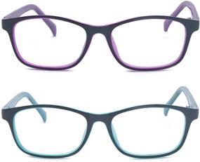 img 3 attached to Outray Kids Blue Light Blocking Glasses - Classic Rectangle Eyewear, Protects Against Harmful Blue Light/UV400, Reduces Glare