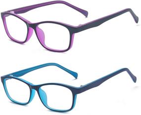 img 4 attached to Outray Kids Blue Light Blocking Glasses - Classic Rectangle Eyewear, Protects Against Harmful Blue Light/UV400, Reduces Glare