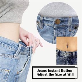 img 3 attached to 👖 TOOVREN Upgraded 8 Sets Button Pins for Jeans No Sew - Adjustable, Removable Pants Button Pins, Perfect Fit Instant Jean Button, Button Clips - Metal Button Adds Pant Waist in Seconds!