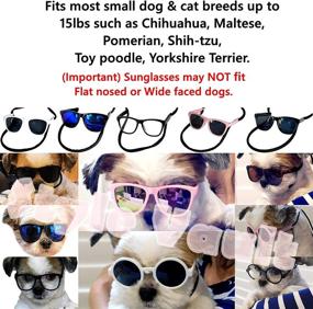 img 3 attached to 🕶️ 80s Sunglasses Goggles for Small Breed Dogs and Cats up to 15lbs - G014 Pet Accessories