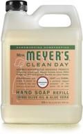 🌿 безжалостное и биодеградируемое средство для мытья рук mrs. meyer's clean day в жидкой форме: с душистыми маслами, аромат герани, 33 унции логотип