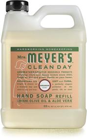 img 4 attached to 🌿 Безжалостное и биодеградируемое средство для мытья рук Mrs. Meyer's Clean Day в жидкой форме: с душистыми маслами, аромат герани, 33 унции