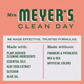 img 1 attached to 🌿 Безжалостное и биодеградируемое средство для мытья рук Mrs. Meyer's Clean Day в жидкой форме: с душистыми маслами, аромат герани, 33 унции