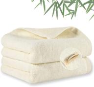 🧻 enasue bamboo hand towels: soft, absorbent bath hand towels with hanging ring - set of 2 for bathroom logo