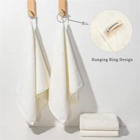 img 3 attached to 🧻 ENASUE Bamboo Hand Towels: Soft, Absorbent Bath Hand Towels with Hanging Ring - Set of 2 for Bathroom