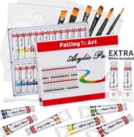 falling in art 26 tubes acrylic paint set with canvas, brushes, palette - complete 36-piece artist acrylic painting tools set for artists, beginners, kids logo