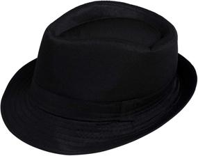 img 4 attached to 🎩 Stylish and Protective Short Brim Trilby Fedora Hat for Kids