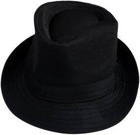 img 3 attached to 🎩 Stylish and Protective Short Brim Trilby Fedora Hat for Kids